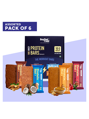 Assorted pack of 6 Protein Bars (Cranberry Zest, Coconut Cocoa Bliss, Peanut Butter Powerhouse and Cocoa Almond Crunch)